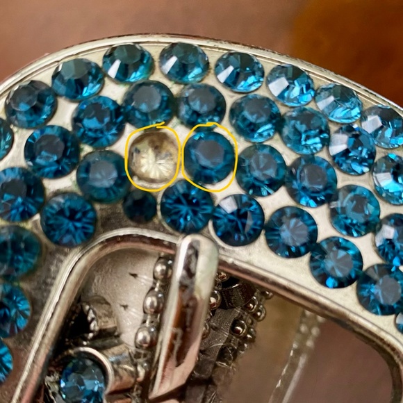 BB SIMON $595 Vintage Crown Collection Crystal Leather Cowgirl Rocker Belt 38 - Picture 12 of 15